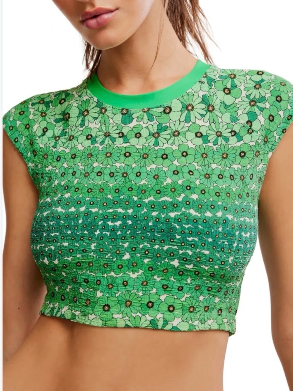 Free People Free Est Floral Bikini Set S Sonny Printed Tee Top Cheeky Bottoms - Picture 8 of 15